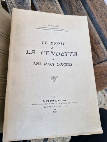 Droit vendetta et les - le,