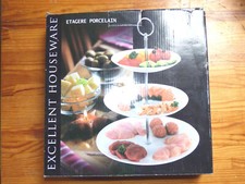 Présentoir Étagère 3 niveaux assiettes Serviteur Pâtisserie Apéritif Charcuterie