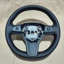 Volant En Cuir Noir Chauffant Pour Tesla Model 3 Avec Molette De Défilement