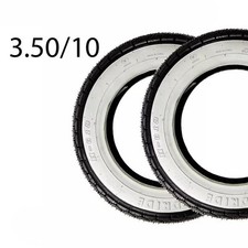 Set 2 Pneumatiques 350 10 Bande Blanche Pour Piaggio Vespa Px LML 125 150 200
