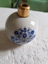 Vaporisateur à parfum vintage en porcelaine de Limoges motif fleuri Bleu