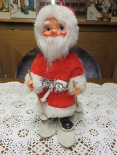 Décoration de Noël "Père sur skis" hauteur 27 cm environ, vintage