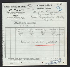 PARIS (I°) MATERIEL AGRICOLE & HORTICOLE "J.C. TISSOT" en 1950