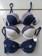 LOT DE 3 SOUTIEN GORGE MARQUE U COLLECTION COULEUR BLEU / BLANC