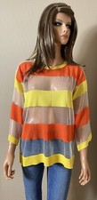 Tunique blouse jaune orange & transparente T 40