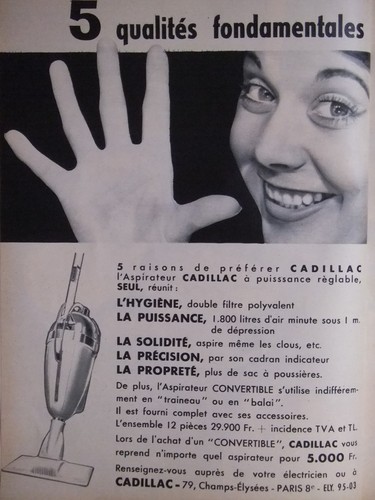 Publicité aspirateur cadillac - aspirateur,