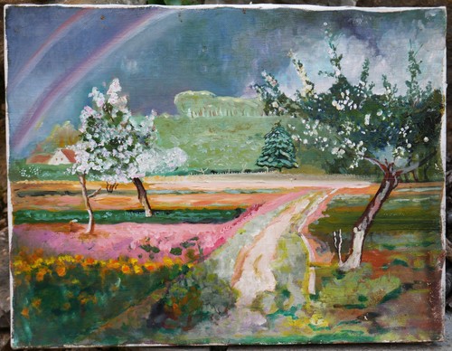 Tableau paysage l arc en - paysage,