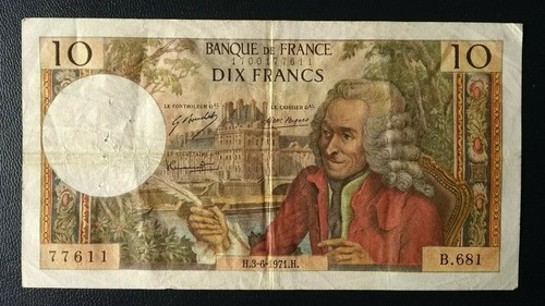 Billet francs voltaire - 10,
