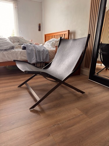 Leather scissor chair - scissor,