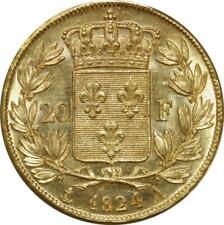 T2936 RARE 20 Francs or Gold Louis XVIII 1824 A Paris SPLENDIDE ! ->Faire offre