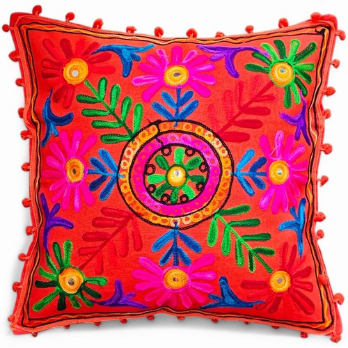 Housse coussin brodée boho - housse, de