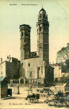 Carte MACON Vieux Saint Vincent Marché avec étal sur les charrettes