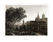 Gravure Antique Et Original Ulrich Huber 1856 Lausanne Suisse