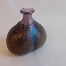 Vase Miniature 6 cm Signé Bertil Vallien Pour Kosta Boda Suède, Modèle "Volcano"