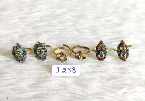Bague pied vintage verre - de, en