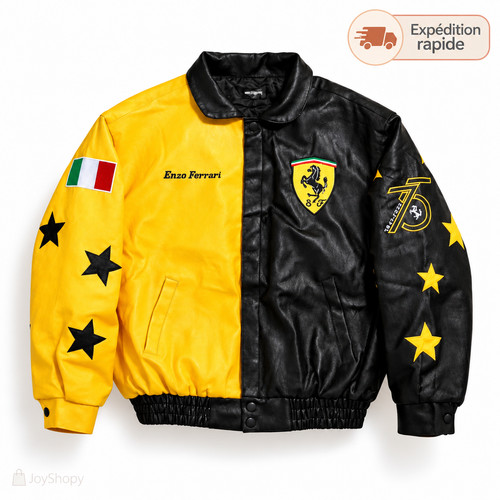 Veste épaisse cuir jaune