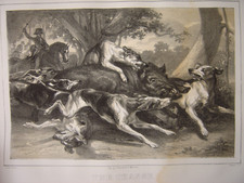 Lithographie Une chasse au