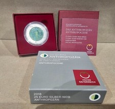 Coffret 25€ Euros Autriche Argent 900 Niobium 2018 ''Anthropocene''