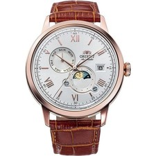 Montre pour homme Orient Bambino Sun & Moon automatique cadran argenté RA-AK0...