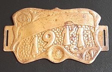 Ancienne Plaque Fiscale de Vélo Cycle - 1911