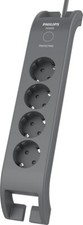 Philips Multiprise 4 prises noire avec interrupteur 2m – parafoudre 230V