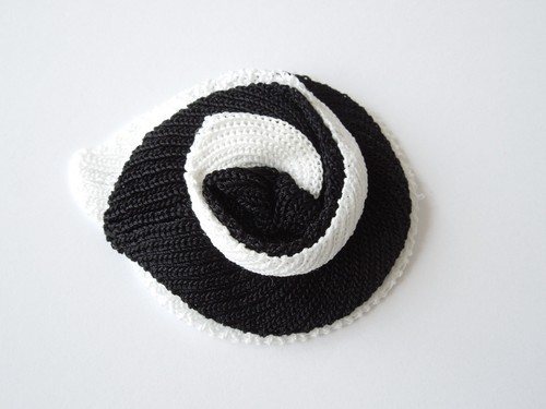 Broche vintage crochet rose - broche,