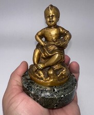 José DUNACH sujet en bronze " enfant  assis " époque XIXe siècle