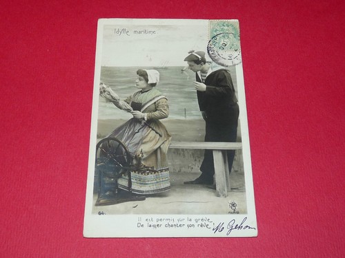 Cpa carte postale 1906 idylle - carte,