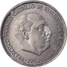 [#977032] Pièce de monnaie, Espagne, 10 centimos, 1959