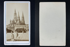 France, Bayeux, La cathédrale Vintage cdv albumen print, CDV, tirage albuminé,