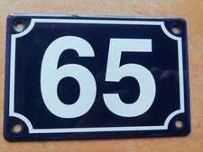 ancienne plaque émaillée  de maison rue n° 65