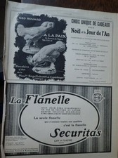 GEO ROUARD A LA PAIX + flanelle SECURITAS à RONCQ pub papier ILLUSTRATION 1909