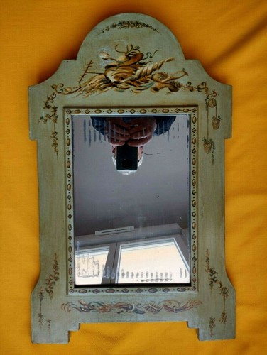 Ancien miroir bois peint - ancien,