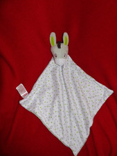 Doudou Plat Ane Blanc Gris Vert  Vert Baudet Neuf