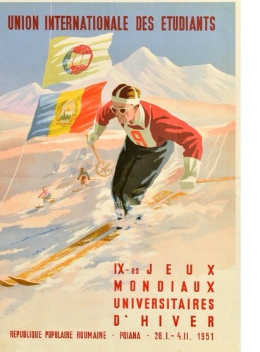 Affiche poster roumanie ski - ,