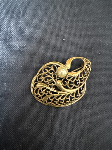 Broche vintage plaque - plaque, perle