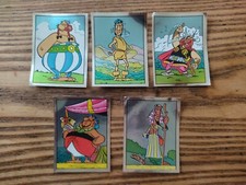 Autocollants Panini, Astérix, 1987, 5 vignettes brillantes, stickers Astérix 