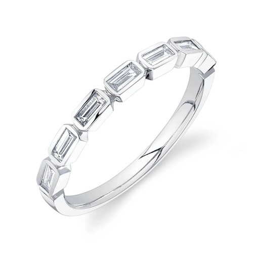 14k blanc baguette diamant - 14k,