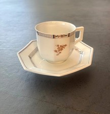 LIMOGES -  COQUET - TASSE À CAFÉ porcelaine LOTUS "AMBASSADE"