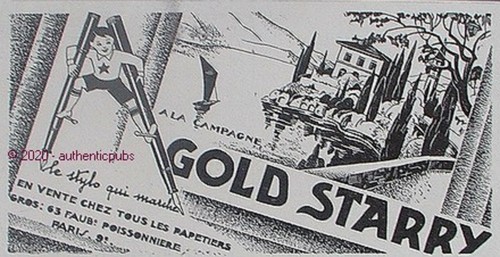 Publicite gold starry stylo - publicite,