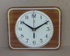 Pendule JAZ VINTIC vintage formica ancienne pendulette de cuisine horloge MARCHE