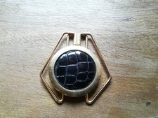 Pince à billets vintage métal doré et décor cuir croco