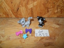 #2822# LEGO FRIENDS ANIMAUX LOT 2 FIGURINES CHATS NOIR ET GRIS AVEC ACCESSOIRES