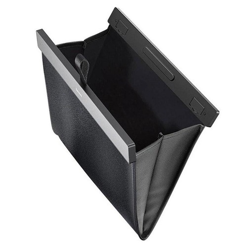 Black leather garbage bag - garbage,