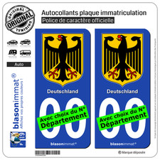 2 Stickers autocollant plaque
