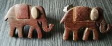 2 Supports à rideaux Eléphant ★ En bois ★ Très Bon état ★