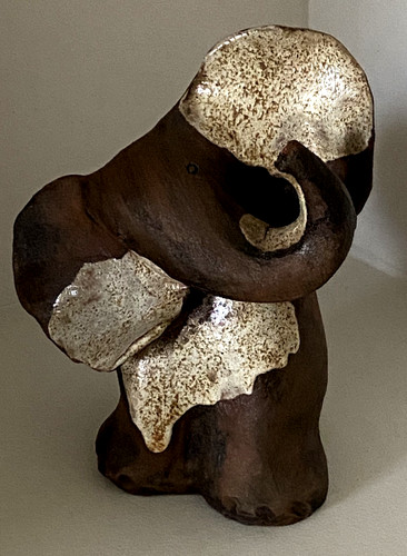 Eléphant céramique raku - ,