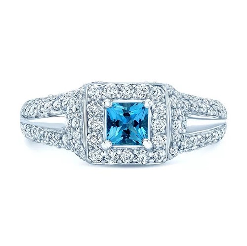 Aigue marine princesse diamant - aigue-marine,