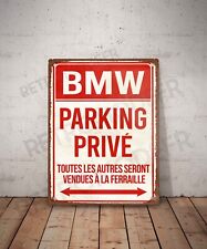 Plaque métal vintage Bmw parking privé Enseigne Garage Décoration Panneau
