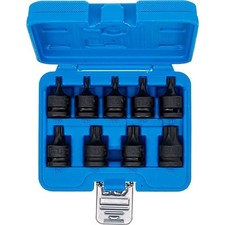 COFFRET 9 TORX MALES A CHOC IMPACT de T20 à T70 CLIQUET 1/2 (12.7)